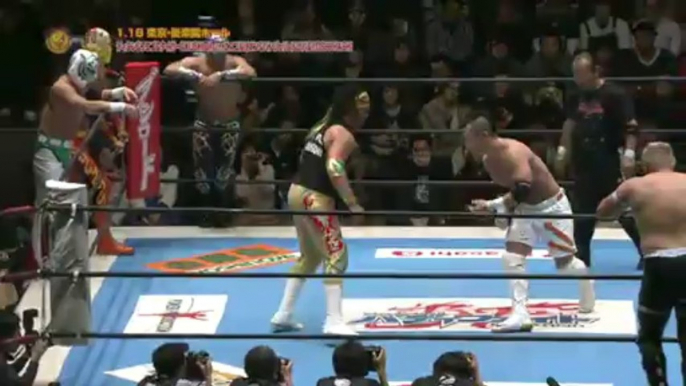 Fuego, KUSHIDA, Tiger Mask & Titan vs. Niebla Roja, Rey Escorpion, Vangelis & YOSHI-HASHI (NJPW)