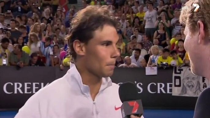 Rafael Nadal Post-match On-court interview / R1 Australian Open 2014