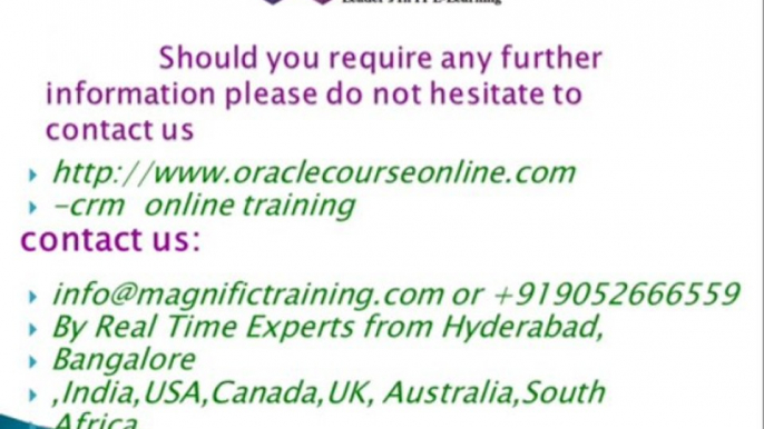 Oracle APPS CRM Online Training  Oracle APPS CRM Training