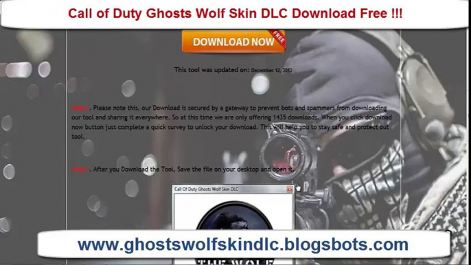 How to get call of duty ghosts wolf skin dlc