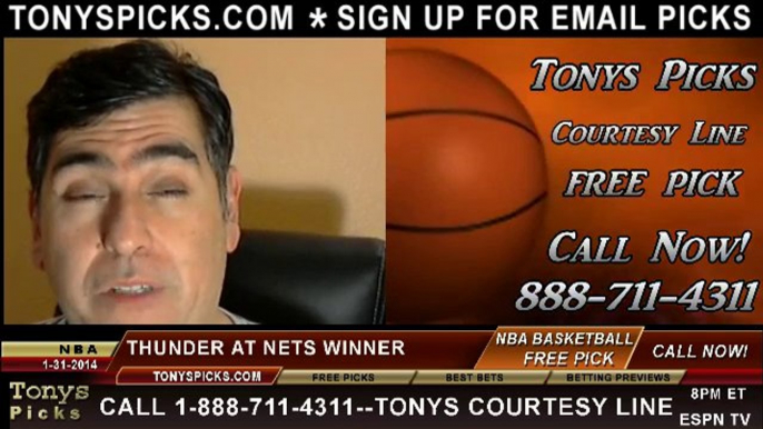 Brooklyn Nets vs. Oklahoma City Thunder Pick Prediction NBA Pro Basketball Odds Preview 1-31-2014