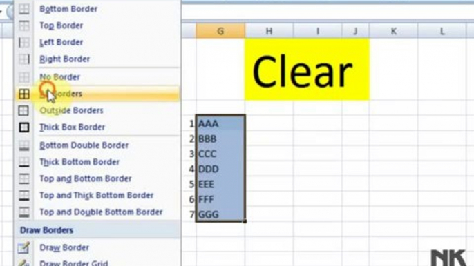 Lesson 35 The Clear Microsoft Office Excel 2007 2010 free Educational video Training Tutorials in Urdu Hindi language