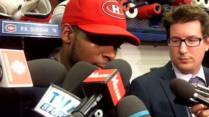 P.K. Subban after the Canadiens 2-1 win over the Bruins