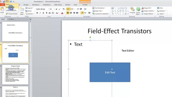 Lesson 04.4 Undo And Redo Buttons - MS PowerPoint Urdu and Hindi language by Microsoft Office Power Point 2010  free online video Training Tutorials