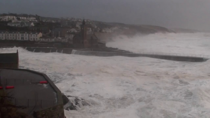 Huge Waves Crash Through Cornwall