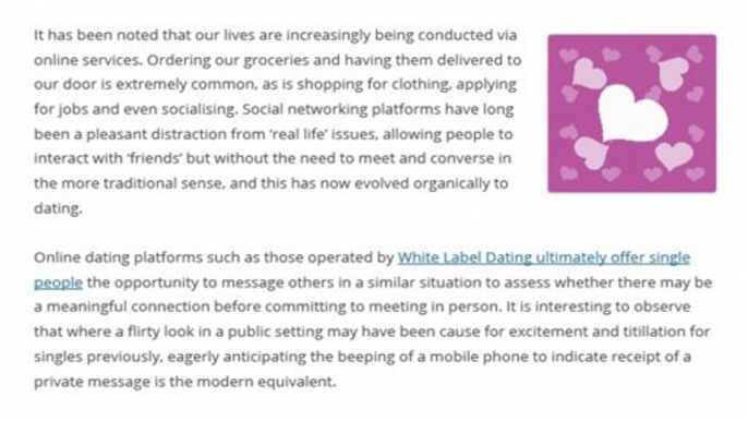 White Label Dating | Online Dating; A Natural Progression From Social Networking