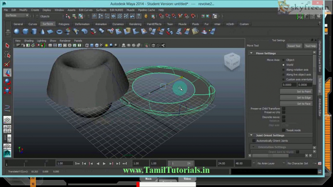 Maya Tutorials in Tamil 28. Surface-Revolve