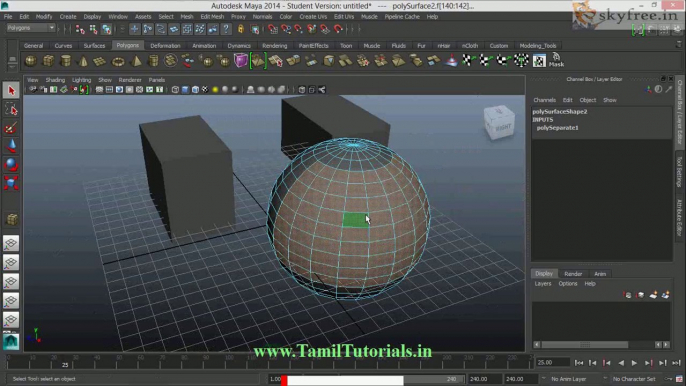 Maya Tutorials in Tamil 38. Mesh Tools(Separate)