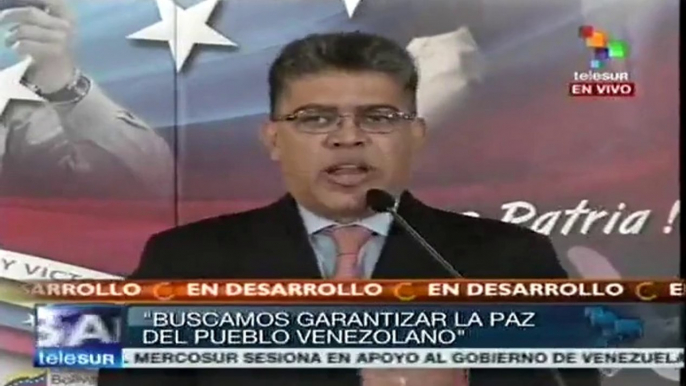 Canciller Elías Jaua denuncia injerencia de EE.UU. en Venezuela