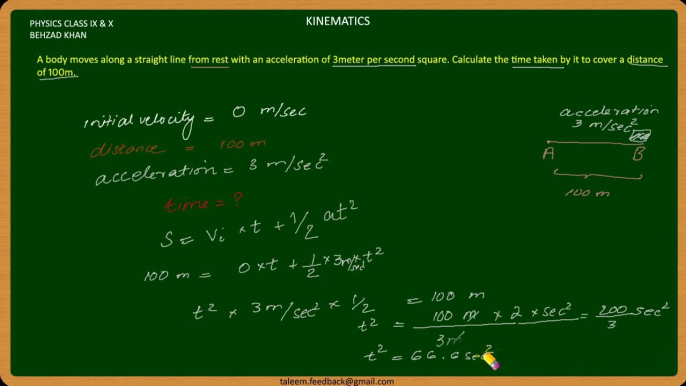 Lecture 019 Kinematics-Numerical 2 Physics in urdu free Tutorial Class IX