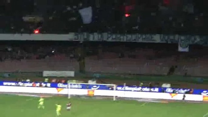 Napoli-Milan 3-1 08-02-2014 Gol Inler Live in HD dalla Curva B(ipad)A