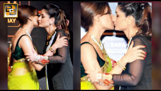 Kareena Kapoor CAUGHT KISSING Bipasha Basu @ IIFA awards 2014 press conference