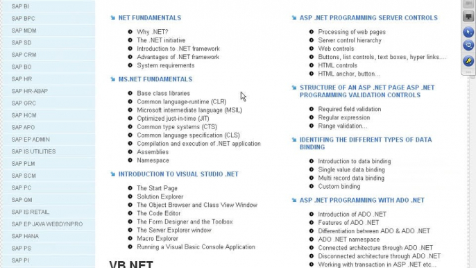 .NET Course Content - .NET Online Training and Placement