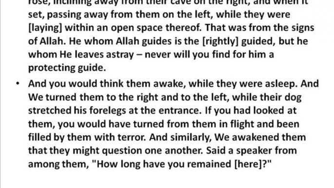 From Kahf Surah & Hadith-People of Cave Story