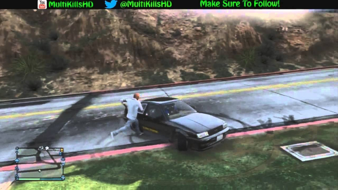 GTA 5 - Pedestrian Runs Around In Circles Chasing Car (GTA V)