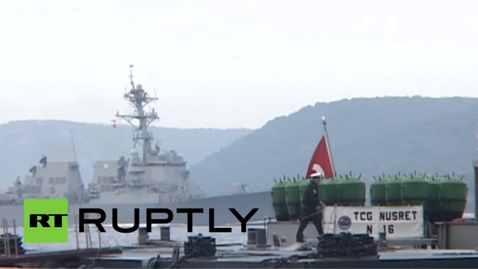 Video: US Navy destroyer 'Truxtun' passes through Dardanelles towards Black Sea amid Crimea tension