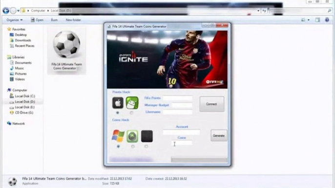 FIFA 14 Coin générateur FIFA 14 Ultimate Team pièces de triche et les points pirater