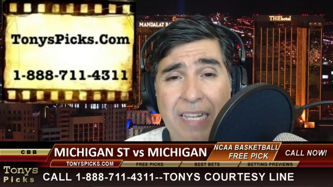 Michigan Wolverines vs. Michigan St Spartans Pick Prediction NCAA College Basketball Odds Preview 3-16-2014