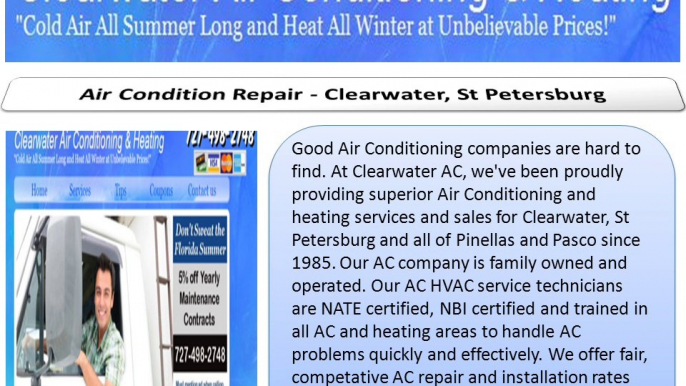 Clearwater Air Conditioning & Heating : Air Conditioning Repair Services