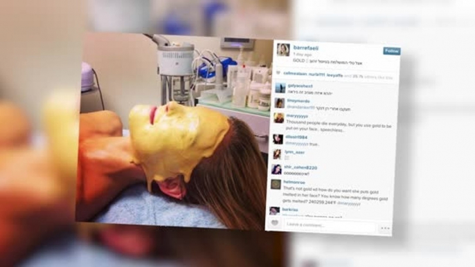 Bar Refaeli Covers Her Face In Gold For Beauty Treatment