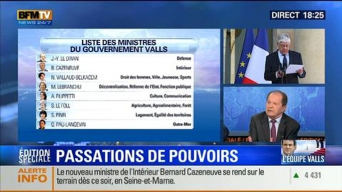 BFM Story - Édition spéciale sur l'équipe Valls: Le gouvernement de combat voulu par François Hollande est-il la bonne réponse après la débâcle de la gauche aux municipales ? - 02/04 3/7