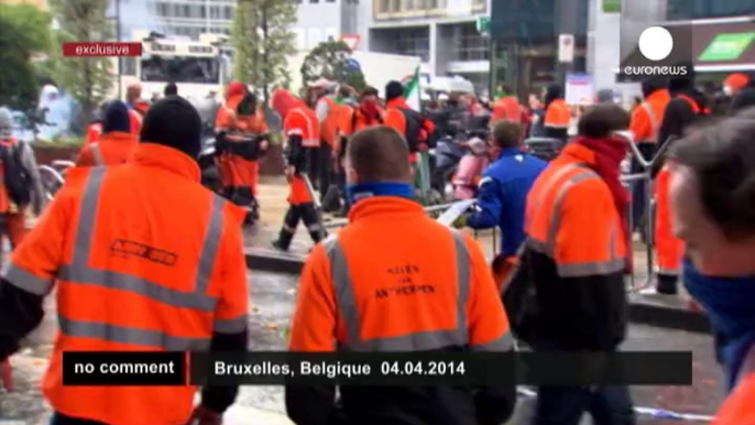 Brussels: Water cannon used during violent clashes