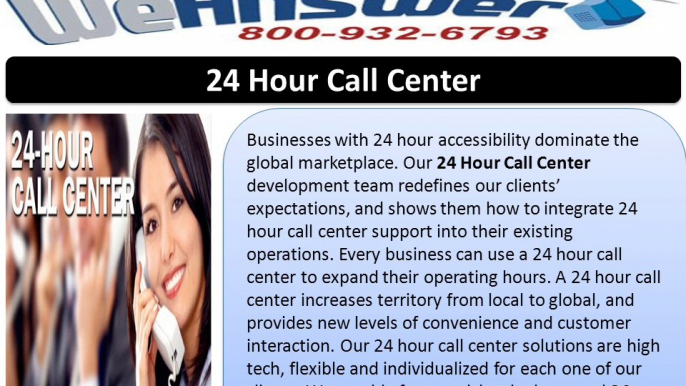 1-800 We Answer Call Centers : Virtual office