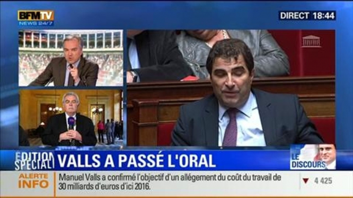 BFM Story - Édition spéciale sur le discours de Manuel Valls à l'Assemblée nationale - 08/04 3/7