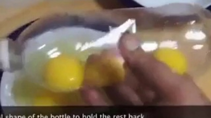 An easy technique to separate egg yolks and egg whites