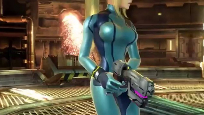 Samus & Zero Suit Samus Gameplay in Smash Bros Wii U & 3DS[360P]