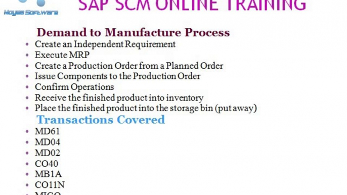 SAP SCM ONLINE TRAINING