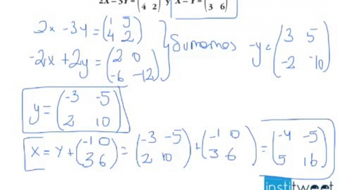 Resolver ecuaciones con matrices. Matematicas bachillerato