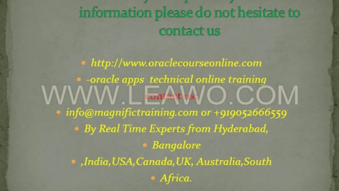 oracle apps technical online training in mumbai@magnific