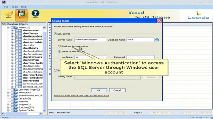 Recover Deleted SQL Files from SQL Server Database Files - Kernel for SQL