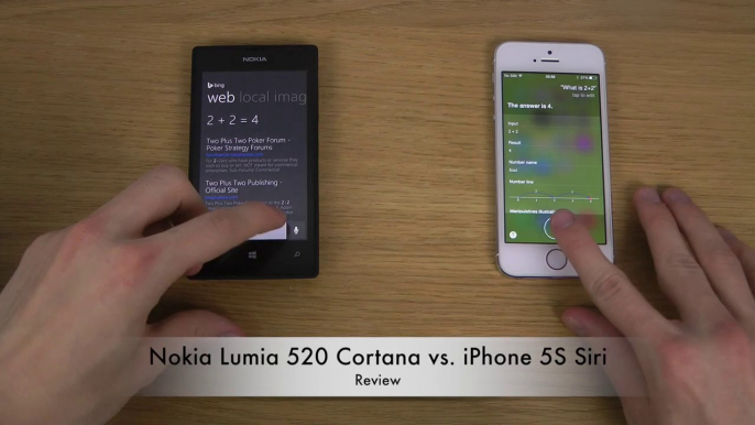 Nokia Lumia 520 Windows Phone 8.1 Cortana vs. Apple iPhone 5S iOS 7 Siri