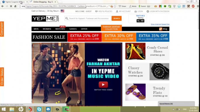 yepme.com :  Extra Cashbacks and coupons on Yepme via Cashkaro.com so that you save maximum