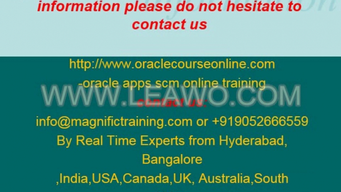 ORACLE APPS SCM ONLINE TRAINING IN CANADA