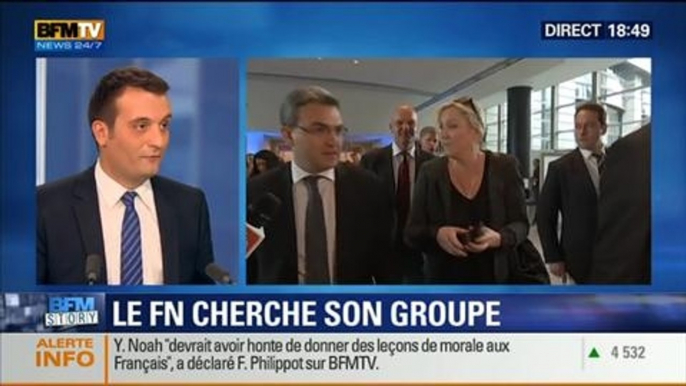 BFM Story: Projet du FN: reconstitution d'un groupe au Parlement européen - 28/05