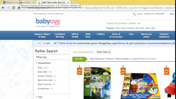 Babyoye Coupons : Exciting cashback deals via Cashkaro.com