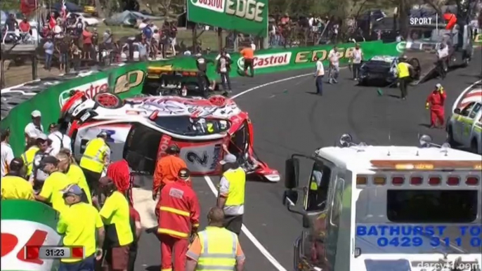 V8 Supercars Bathurst 2014 Practice Huge crash Luff Lowndes