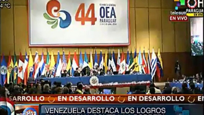 Canciller Elías Jaua destaca logros del chavismo en Venezuela ante OEA