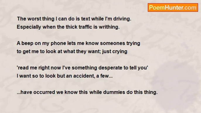 Sarah Sisson - Texting While You are Driving