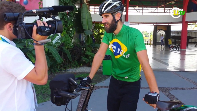 Ciclista inglês encerra em Manaus tour por cidades-sede da Copa