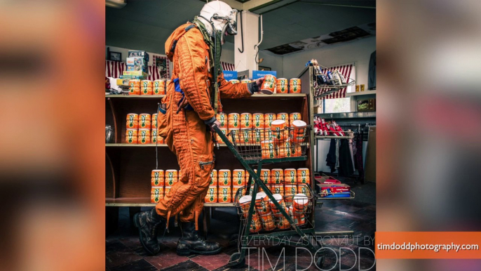 Photographer wears authentic Russian space suit For 'Everyday Astronaut' photo series