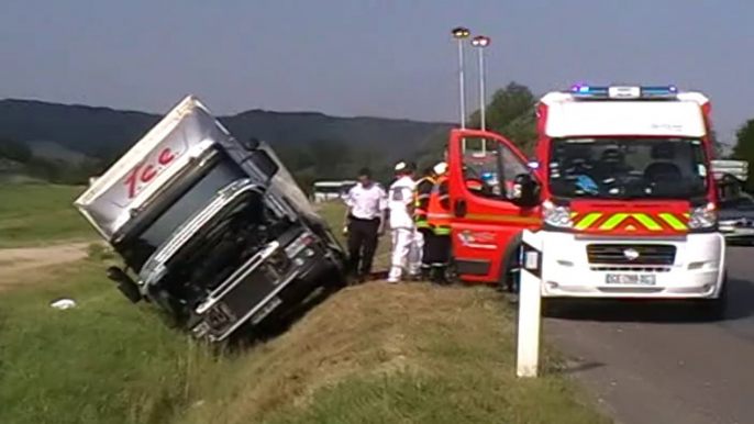 VESOUL : LE CHAUFFEUR D'UN CAMION BLESSÉ LÉGER SUR LA ROCADE OUEST