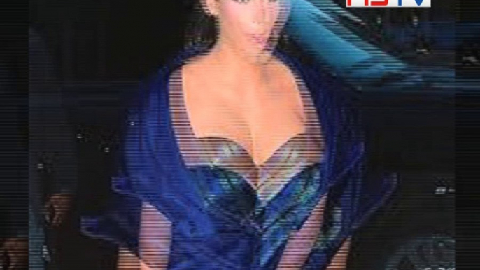 Kim Kardashian flaunts major cleavage