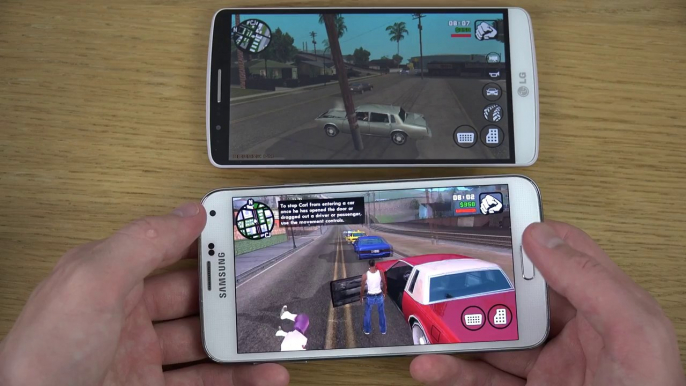 GTA San Andreas LG G3 vs Samsung Galaxy S5 4K Gaming Comparison Review