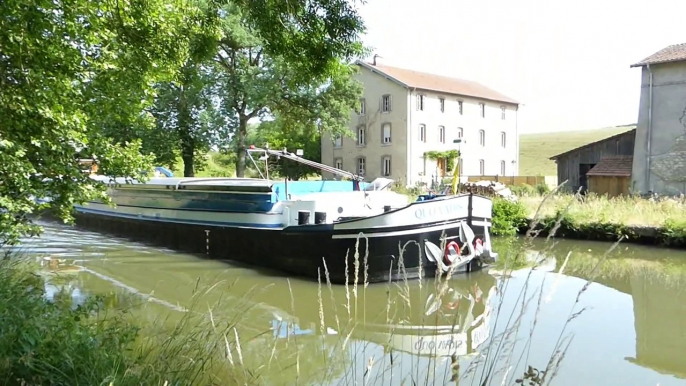 Péniche sur le canal des Vosges, du côté de Tonnoy