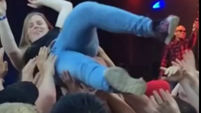 Crowd surfing fail at Op De Toffel 2014