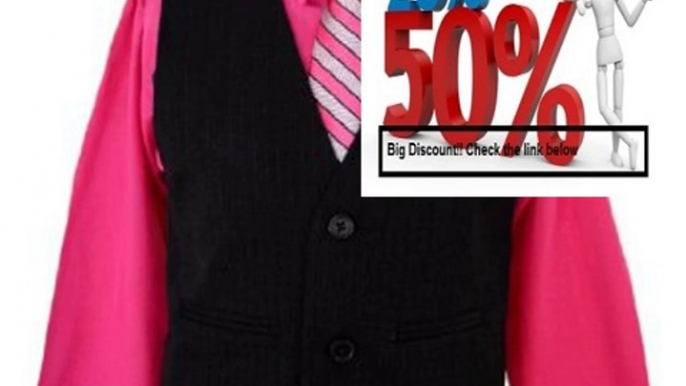 Cheap Deals Boys Toddlers Fuchsia Pink Pinstripe Vest Suit Dress-wear with Shirt. Review